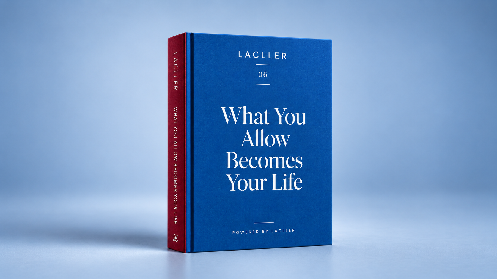 What You Allow Becomes Your Life digital book with a deep blue front cover and burgundy spine.